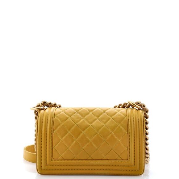 Chanel Boy Flap Bag Quilted Lambskin Small Yellow - Picture 3 of 7